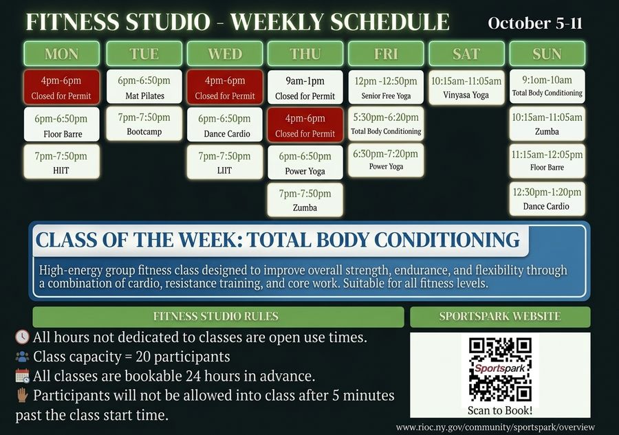 Fitness Classes Schedule