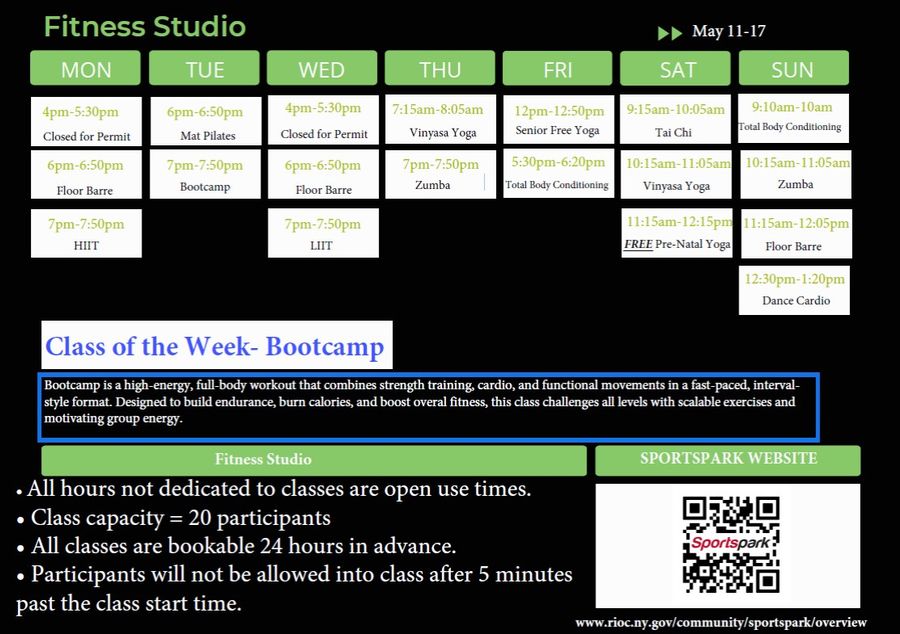 Fitness Classes Schedule