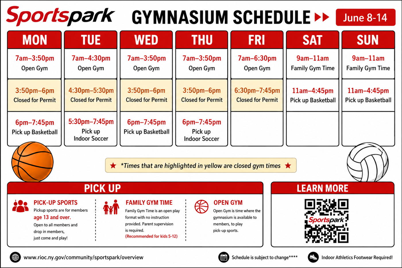 Gymnasium Schedule