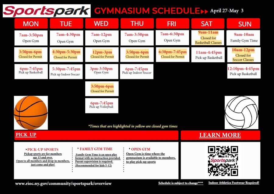 Gymnasium Schedule