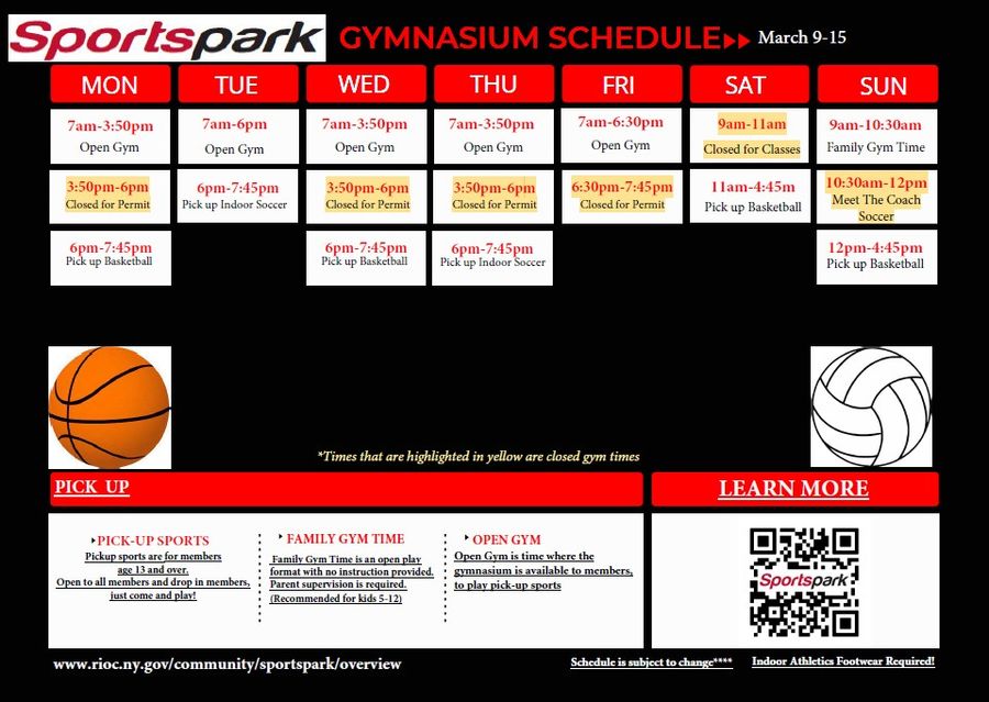 Gymnasium Schedule