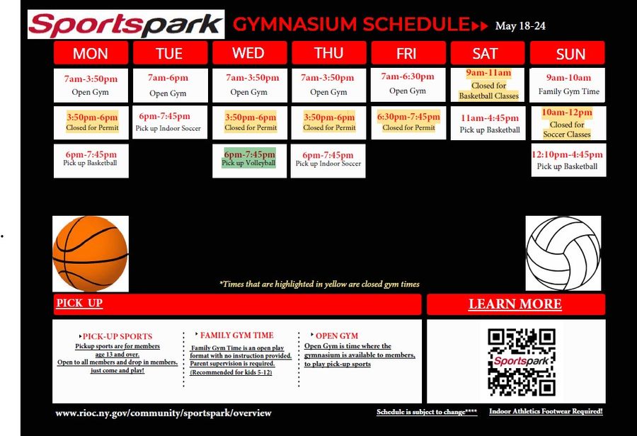 Gymnasium Schedule